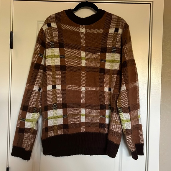 Collusion Brown Plaid Sweatshirt - Picture 2 of 3